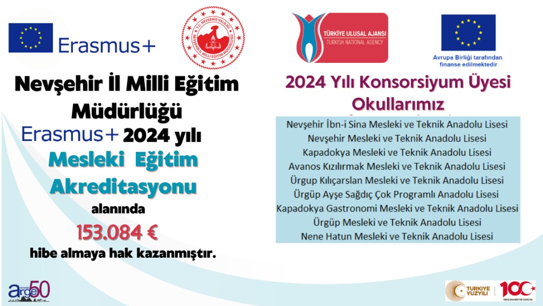 2024 Yılı Mesleki Eğitim Akreditasyonu Projemiz Hibe Almaya Hak Kazanmıştır